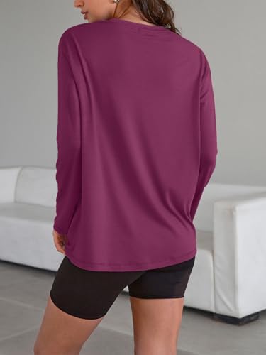 Trendy Queen Womens Oversized Long Sleeve T Shirts 2025 Basic Crewneck Tee Fall Tops Casual Workout Y2K Clothes