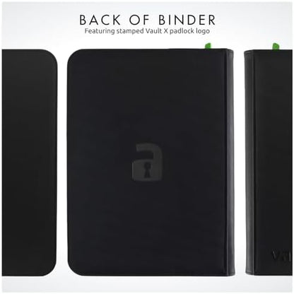 Vault X 9 Pocket Trading Card Zip Binder, 360 Cards, Premium Exo-Tec Album Material, 20 Side-Loading Pages, Folder for Collectible Games, Sports, TCG (Black)