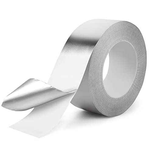 Romeda Aluminum Tape, 2 Inch x 164 Feet, Silver, 3.9 Mil, Heavy Duty, Heat & UV Resistant, HVAC & Ductwork