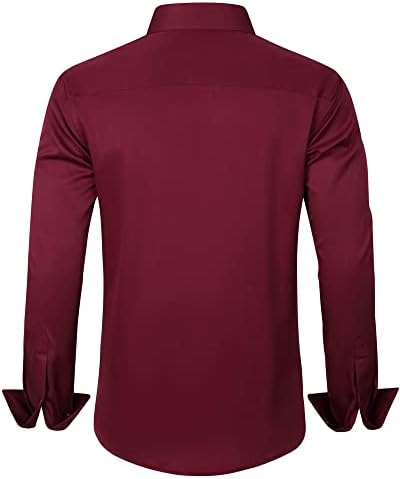 J.VER Men's Dress Shirts Solid Long Sleeve Stretch Wrinkle-Free Formal Shirt Business Casual Button Down Shirts