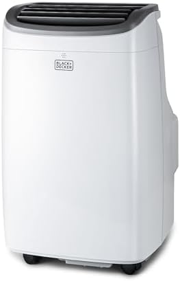 BLACK+DECKER Portable Air Conditioner, 9,000 BTU (5,300 BTU SACC) for Rooms up to 400 Sq. Ft., Portable AC with Follow Me Remote Control and Window Kit, BPACT08WT, White