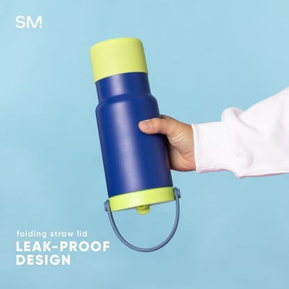 Simple Modern Trek Pivot | 24oz Kids Flip Straw Tumbler with Handle and Silicone Boot | Insulated Water Bottle Stainless Steel Cup | School Travel Jug | Lime Checkmate