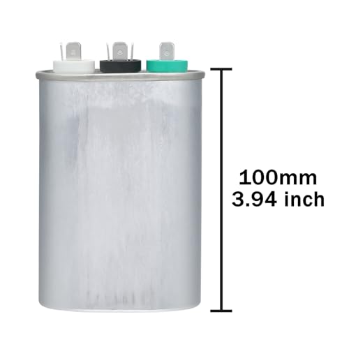 45/5 uF 45+5 MFD 370V 440V 450V Oval Dual Run Start AC Capacitor 45 5 uF 370 440 450 Volt VAC CBB65 Air Conditioner Capacitors for AC Unit Fan Motor Start or Heat Pump