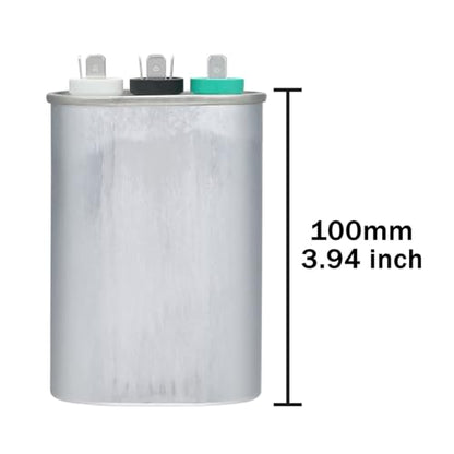 35/5 uF 35+5 MFD 370V 440V 450V Oval Dual Run Start AC Capacitor 35 5 uF 370 440 450 Volt VAC CBB65 Air Conditioner Capacitors for AC Unit Fan Motor Start or Condenser Straight Cool