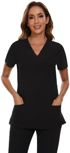 COZYFIT Scrubs for Women Set - Stretch V-Neck Scrub Top & Jogger Pant with 8 Pockets