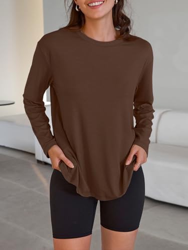 Trendy Queen Womens Oversized Long Sleeve T Shirts 2025 Basic Crewneck Tee Fall Tops Casual Workout Y2K Clothes