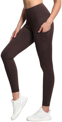 THE GYM PEOPLE Thick High Waist Yoga Pants with Pockets, Tummy Control Workout Running Yoga Leggings for Women