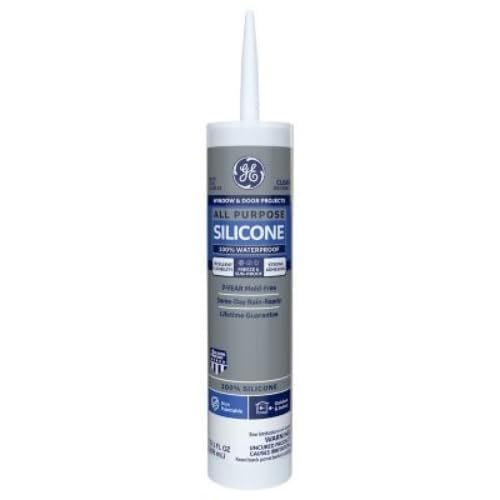 GE All Purpose Silicone Caulk, Clear, 10 fl oz Cartridge, 12 Pack - 100% Waterproof Silicone Sealant, Stronger Adhesion, Freeze & Sun Proof