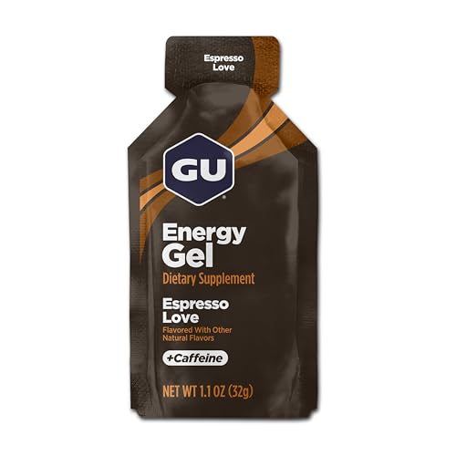 GU Energy Original Sports Nutrition Energy Gel, Vegan, Gluten-Free, Kosher, and Dairy-Free On-the-Go Energy for Any Workout, 24-Count, Espresso Love