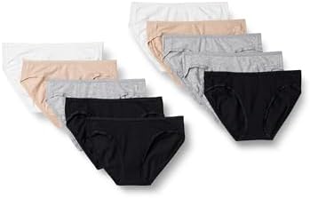 Amazon Essentials Women's Cotton Bikini Brief Underwear (Available in Plus Size), Multipacks