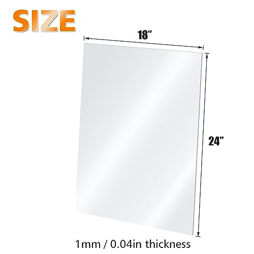 Egofine Plexiglass Sheets Acrylic Sheets 6 Pack of 18x24’’ 0.04 Thick Clear Plastic Cast Transparent Plexi Glass for Crafting Projects, Replacement Picture Frame Glass, DIY Display, Easy to Cut