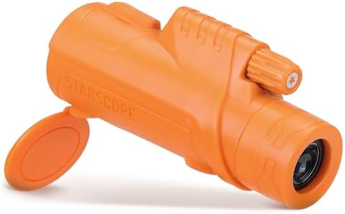 Starscope 10x42 Monocular for Adults - High Power HD Mini Telescope Monoculars Birdwatching Hunting Hiking Wildlife Viewing | BAK4 Prism Scope, FMC Lens, Wide Field of View (Orange)