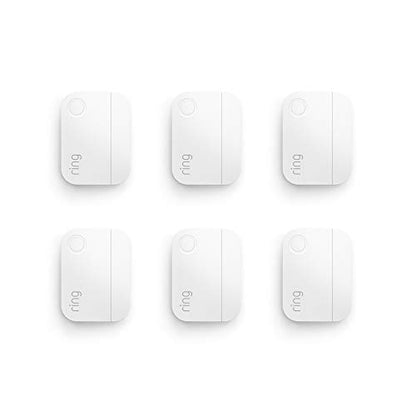 Ring Alarm Contact Sensor 6-Pack - 2nd Gen | Monitor 6 Doors or Windows | Instant Alerts | Approximately 3-Year Battery Life | Slim Design | Easy Installation | Base Station Required