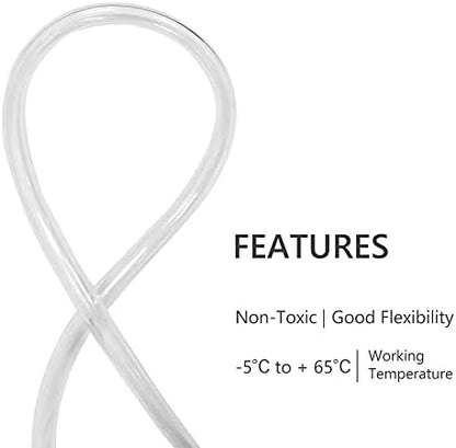 Eastrans 100ft x 1/4" ID Clear Vinyl Tubing, Flexible Hybrid PVC Tubing Hose, Lightweight Plastic Tube UV Chemical Resistant Vinyl Hose, BPA Free and Non Toxic