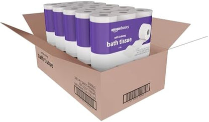 Amazon Basics Soft and Strong 2-Ply Toilet Paper, 30 Ultra Rolls = 120 Regular Rolls, Unscented, 340 Sheet (30 Rolls)