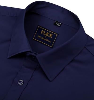 J.VER Men's Dress Shirts Solid Long Sleeve Stretch Wrinkle-Free Formal Shirt Business Casual Button Down Shirts