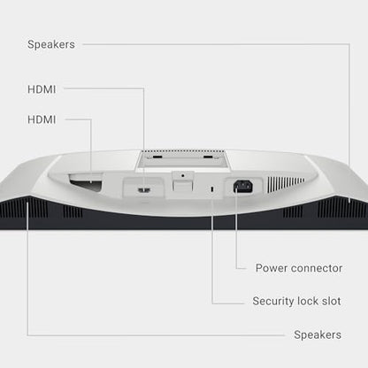 Dell S2425HS Monitor - 23.8 Inch, FHD (1920x1080) Display, 100Hz Refresh Rate 1500:1 Contrast Ratio, TÜV Rheinland Eye Comfort 4 Star, Integrated 2x5W Speaker, Height/Tilt/Swivel/Pivot - Ash White