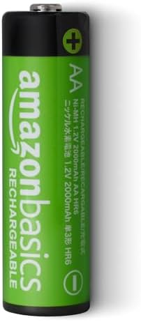 Amazon Basics 16-Pack Rechargeable AA NiMH Batteries, 2000 mAh, 1.2V, Recharge up to 1000x Times, Pre-Charged