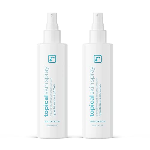 BRIOTECH Topical Skin Spray, Hypochlorous Acid Spray for Sensitive Skin, HOCl Facial Mist, Full Body Support Against Irritation, Calm Redness, Soothe Foot & Scalp, 4 oz (2 Pack)
