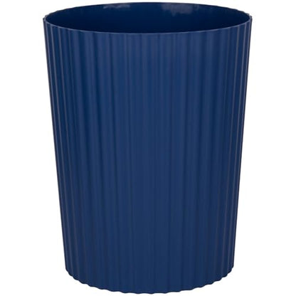 JiatuA Small Trash Can Plastic Wastebasket Round Garbage Container Bin for Bathroom, Kitchen, Bedroom, Home Office, College Dorm, Navy Blue