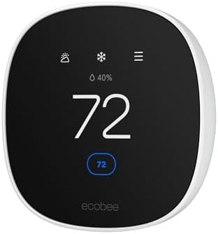 ecobee Smart Thermostat Essential - Energy Star Certified programmable Wi-Fi Thermostat - Works with Siri, Alexa, and Google Assistant