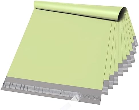 Metronic Poly Mailers 14.5X19 100PC, Strong Adhesive Shipping Bags for Clothing, Waterproof and Tear-Proof Shipping Envelopes, Packaging Bags Mailers Poly Bags, Avocado Green