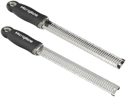 Microplane Premium Classic Series Zester 18/8, Black - Lemon Zester & Cheese Grater & Vegetable Grater - Citrus, Parmesan Cheese, Garlic, Ginger, Nutmeg, Chocolate - Stainless Steel Grater