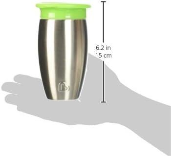 Munchkin Stainless Steel Sippy Cups for Toddlers 1-3, Spill Proof Miracle 360 Cup, Insulated, 10 Ounce, Green