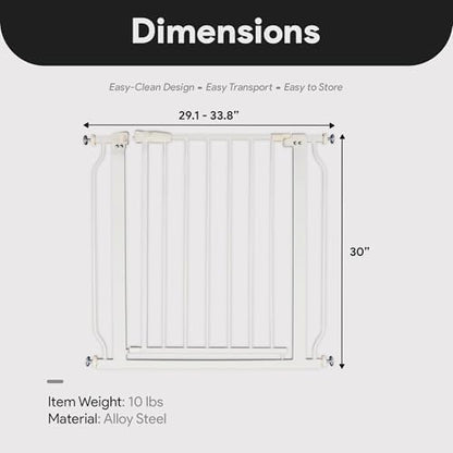 BalanceFrom Walk Thru Safety Gate for Baby and Pets, Doorways, Stairways, Hallways, Fits 29.1-33.8 Inch Openings, 36 Inch Height, Graphite