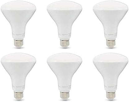 Amazon Basics BR30 LED Light Bulbs, Energy Efficient, Dimmable, E26 Standard Base, 65 Watt Equivalent, 11W, 10,000 Hour Lifetime, Soft White 2700K, 6-Pack of Bulbs
