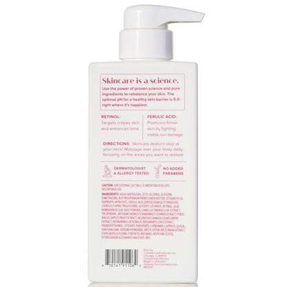 MEDIX Fragrance Free Retinol Body Lotion Crepey Skin Care Treatment | Firming Body & Face Moisturizer | Anti Aging Retinol Cream For Face Targets Loose Crepe Skin, Wrinkles, & Fine Lines, 15 Fl Oz