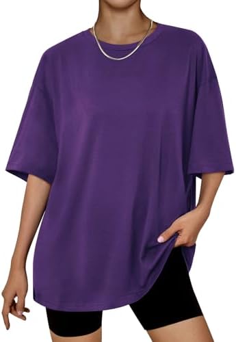 Trendy Queen Womens Oversized Summer T Shirts Fashion Workout Plus Size Tops Short Sleeve Beach Vacation Gym Clothes 2025
