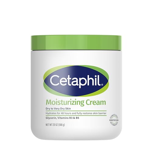 Cetaphil Face & Body Moisturizer, Hydrating Moisturizing Cream for Dry to Very Dry, Sensitive Skin, NEW 20 oz, Fragrance Free, Non-Comedogenic, Non-Greasy (Packaging May Vary)