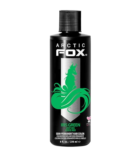 ARCTIC FOX Vegan and Cruelty-Free Semi-Permanent Hair Color Dye (8 Fl Oz, IRIS GREEN)