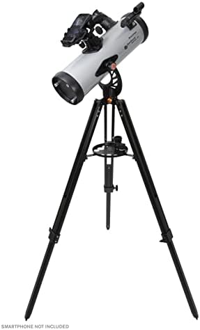 Celestron 22452 StarSense Explore LT114AZ Newtonian Reflector Telescope with Smartphone App-Enabled Technology - Includes Two Eyepieces, 2X Barlow Lens, Phone Dock and Height-Adjustable Tripod, Black