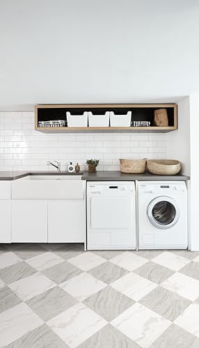 FloorPops x Chris Loves Julia 12-in by 12-in Bonneville Beige Peel and Stick Floor Tiles, FP5061