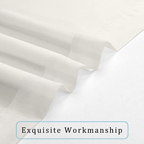 OWENIE Sheer Curtains 108" inches Long, 2 Panels Sheer Curtain Set, Rod Pocket Voile Drapes for Living Room, Airy Soft-Touching Drapes, 2pcs, Each 42" W x 108" L, Ivory