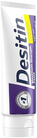 Desitin Maximum Strength Baby Diaper Rash Cream, 40% Zinc Oxide for Treatment, Relief & Prevention, Hypoallergenic, Phthalate- & Paraben-Free Paste, Protects Skin for 12 Hours, 4.8 oz (Pack of 2)