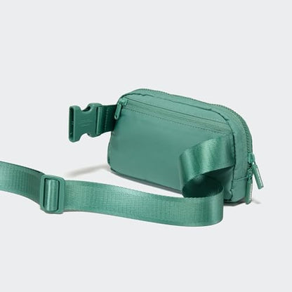 Pander Two Way Zipper Fanny Pack Nylon Everywhere Belt Bag for Women, Water Repellent Waist Packs, Crossbody Bags with Adjustable Strap (Eucalyptus Green)
