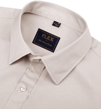 J.VER Men's Dress Shirts Solid Long Sleeve Stretch Wrinkle-Free Formal Shirt Business Casual Button Down Shirts