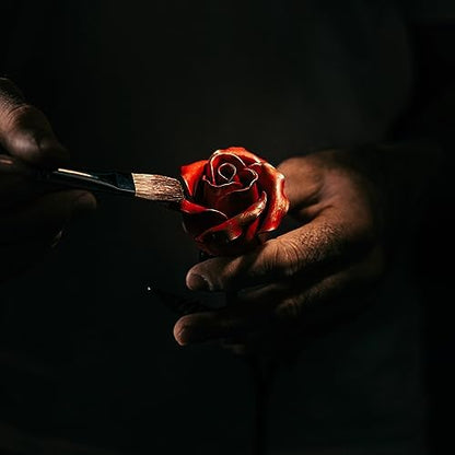 Hand Forged Wrought Iron Rose - Romantic Metal Gift of Everlasting Love - 6th Year Wedding Anniversary Surprise for Her