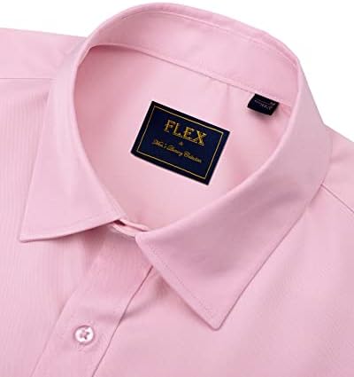 J.VER Men's Dress Shirts Solid Long Sleeve Stretch Wrinkle-Free Formal Shirt Business Casual Button Down Shirts