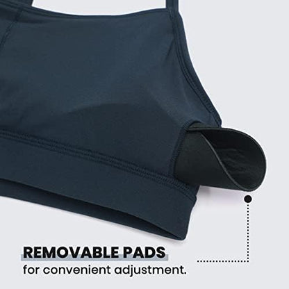 CRZ YOGA Butterluxe Womens Y Back Sports Bra - Padded Racerback Low Impact Spaghetti Thin Strap Workout Yoga Top