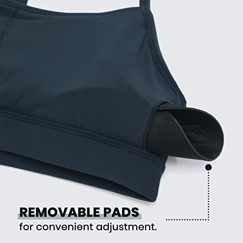 CRZ YOGA Butterluxe Womens Y Back Sports Bra - Padded Racerback Low Impact Spaghetti Thin Strap Workout Yoga Top