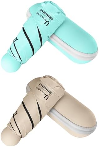 BAODINI Travel Mini Umbrella for Purse With Case Small Compact UV Sun Protection Sun Lightweight Tiny Pocket Umbrella for Women Girls and Men