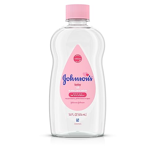 Johnson's Baby Oil, Pure Mineral Oil to help Prevent Moisture Loss for baby, Kids & Adults, Gentle & Soothing Baby Massage Oil for Dry Skin Relief, Original Scent, 14 fl. oz(Pack of 6)