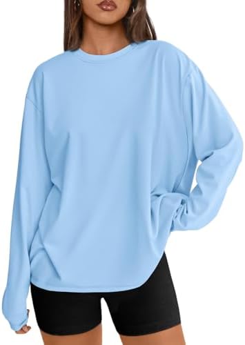 Trendy Queen Womens Oversized Long Sleeve T Shirts 2025 Basic Crewneck Tee Fall Tops Casual Workout Y2K Clothes
