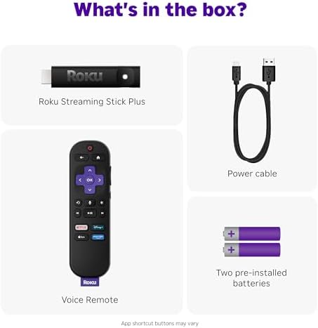 Roku Streaming Stick Plus 2025 - 4K & HDR Roku Streaming Device for TV with Voice Remote - Free & Live TV