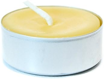 Bluecorn 100% Pure Beeswax Tealight Candles in Metal Cups | Natural Beeswax Candles, Handcrafted in Colorado | Long Burn (4-5 Hours) | Soy, Paraffin, & Fragrance Free, Bulk 24-Pack