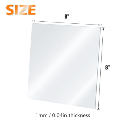 Egofine Plexiglass Sheets Acrylic Sheets 20 Pack of 8x8’’ 0.04 Thick Clear Plastic Cast Transparent Plexi Glass for Crafting Projects, Replacement Picture Frame Glass, DIY Display, Easy to Cut